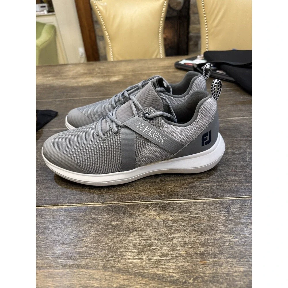 Footjoy Flex Men's Spikeless‎ Golf Shoes Gray White FJ56106 Size 8 XW